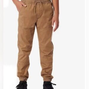 Unionbay Youth Jogger School Uniform khaki Pants size 10/12 Drawstring waist